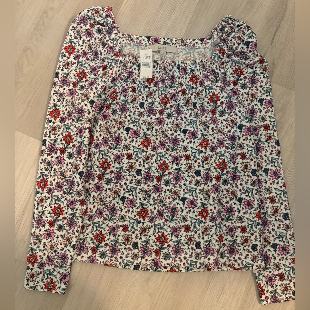 LOFT Floral Print Blouse - Size M